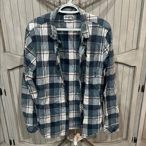 Billabong Blue and White Casual Button Down Shirt